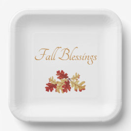 Erntedank Herbstblättern Rustikal Pappteller