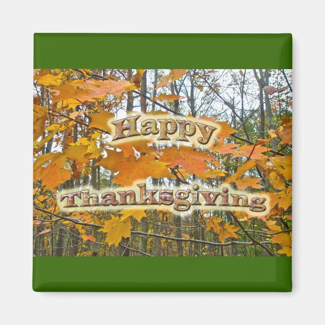 Erntedank Herbstblätterung Magnet (Vorne)