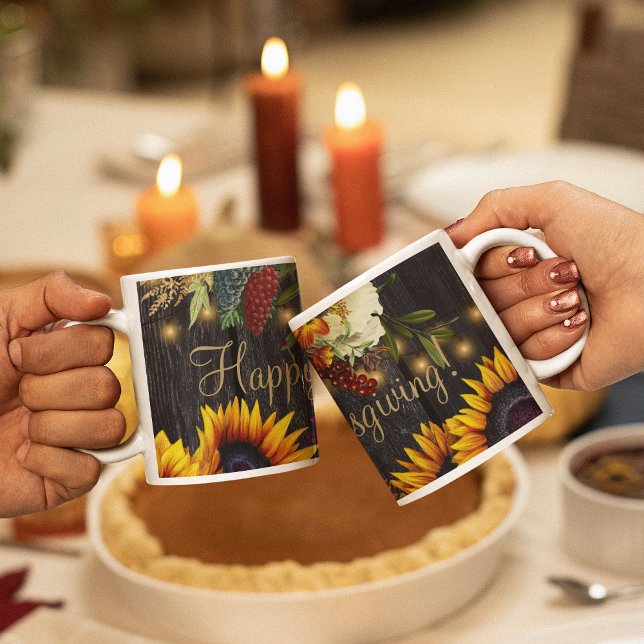 Erntedank Herbsternte Happy Thanksgiving Kaffeetasse (Von Creator hochgeladen)
