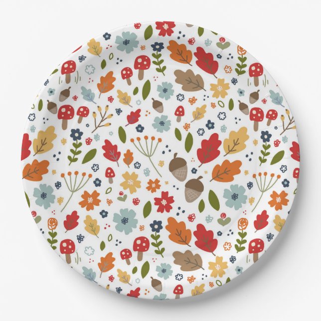Erntedank Herbstfarben Dankeschön Feier Pappteller (Vorderseite)