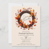 Erntedank-Herbstkranz-Einladung zum Thanksgiving
