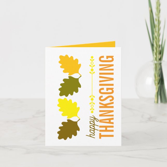 Erntedank Herbstlaub Feiertagskarte (Vorderseite)
