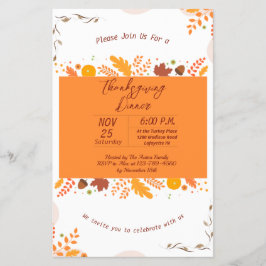 Erntedank Herbstlaube Abendessen Einladung Flyer