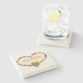 Erntedank Herz und Cornucopia Steinuntersetzer