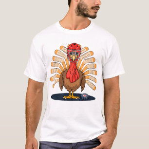 Erntedank Hockey Funny Turkey Jungs Männer T-Shirt