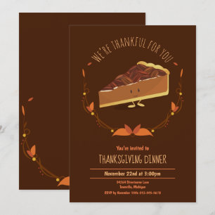 Erntedank Holiday Happy Pecan Pie Einladung