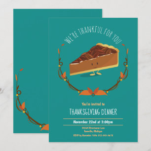 Erntedank Holiday Happy Pecan Pie Einladung Aquama