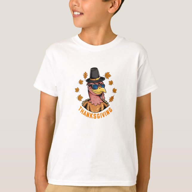 Erntedank Holiday Türkei Tragen Sonnenbrille T-Shirt (Vorderseite)