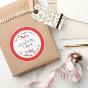 Erntedank Homemade Cranberry Sauce Bright Red Runder Aufkleber