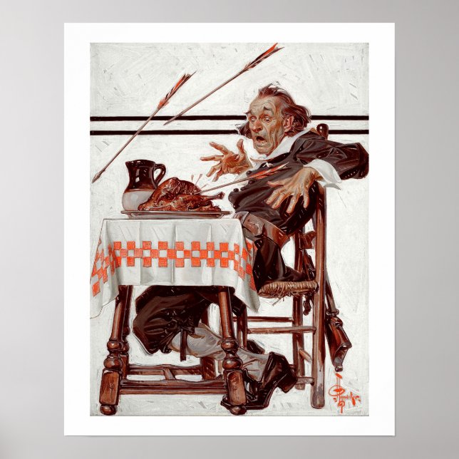 Erntedank Humors Vintag Art Poster (Vorne)