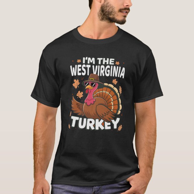 Erntedank I m West Virginia Türkei Familie P T-Shirt (Vorderseite)