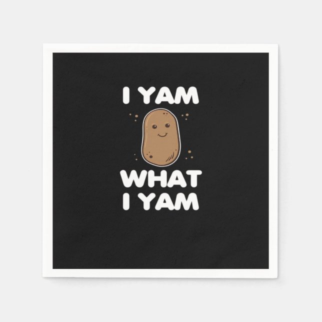 Erntedank I Yam Was ich Yam Funny Fall Classic Serviette (Vorderseite)