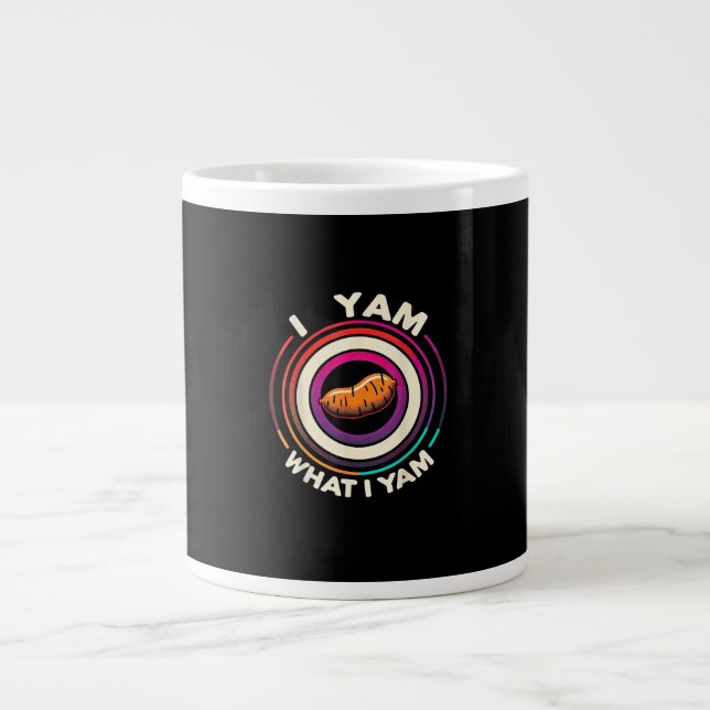 Erntedank - Ich bin, was ich Yam bin Jumbo-Tasse (Vorderseite)