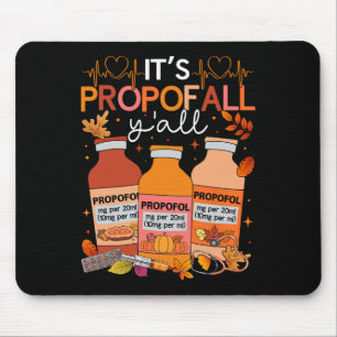 Erntedank Icu Nurse Propofol Fall Scrub Top Wom Mousepad