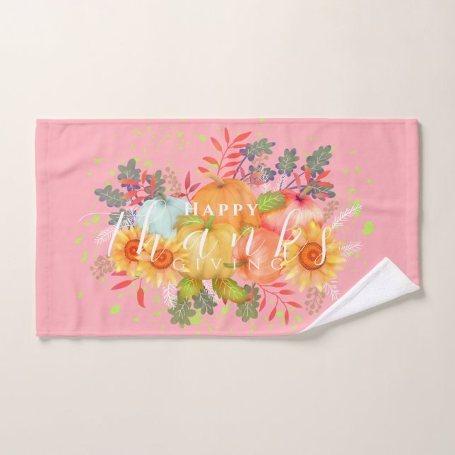 Erntedank im Herbst rosa Handtuch (Handtuch)