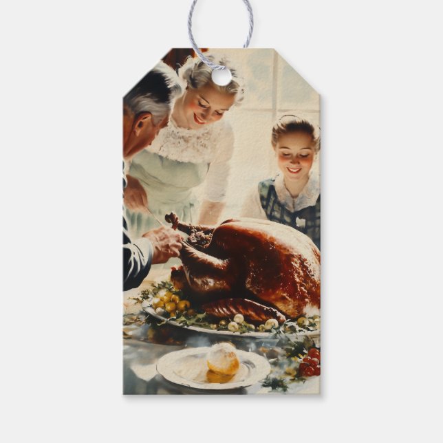 Erntedank Joy: Ein Familienfest Geschenkanhänger (Vorderseite)