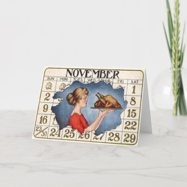 Erntedank-Kalender Feiertagskarte (Vorderseite)