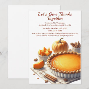 Erntedank Kanada   Cosy Pumpkin Pie Ansammlung Einladung