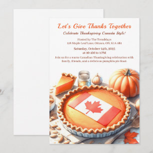 Erntedank Kanada   Cosy Pumpkin Pie Ansammlung Einladung
