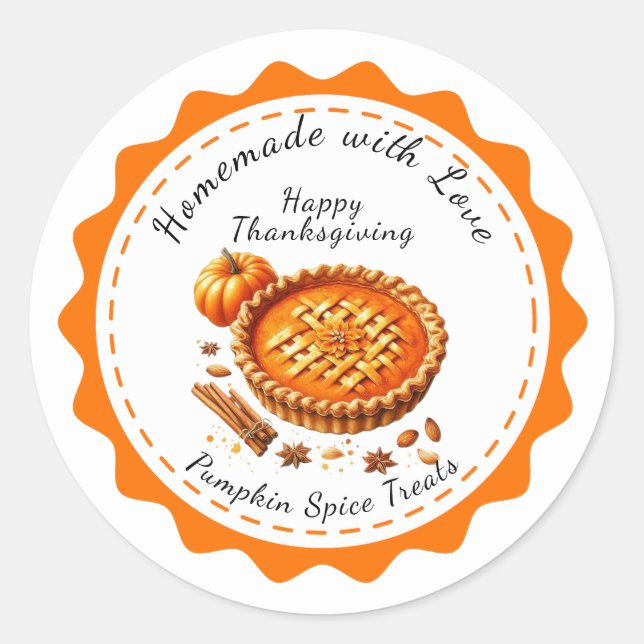 Erntedank Kanada | Pumpkin Pie Delight Runder Aufkleber (Vorderseite)