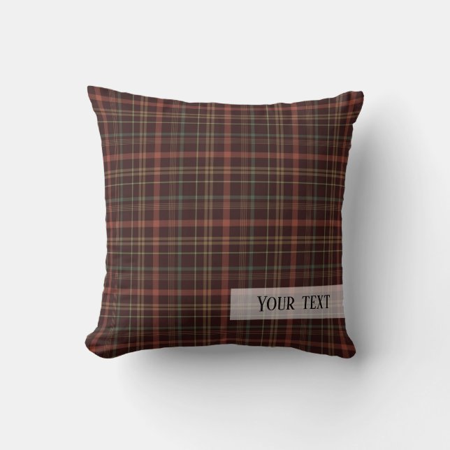 Erntedank kariertes Tartan-Muster Kissen (Vorderseite)