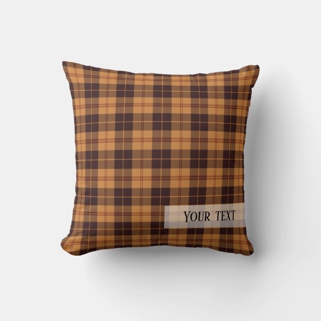 Erntedank kariertes Tartan-Muster Kissen (Vorderseite)