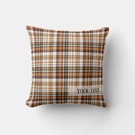 Erntedank kariertes Tartan-Muster Kissen