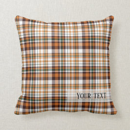Erntedank kariertes Tartan-Muster Kissen