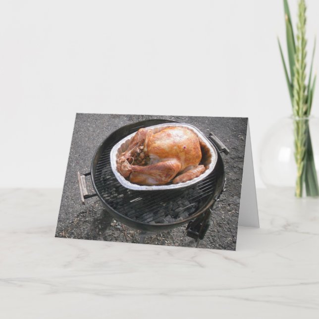 Erntedank-Karte "Grillte Türkei" Karte (Vorderseite)