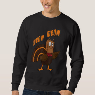 Erntedank-Katze Lustige Falsche Katze Miauen Ernte Sweatshirt