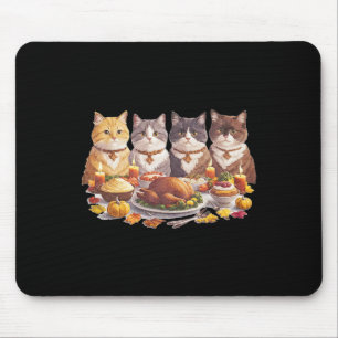 Erntedank-Katzen-Dinner-Fest Vintage-Herbst Mousepad
