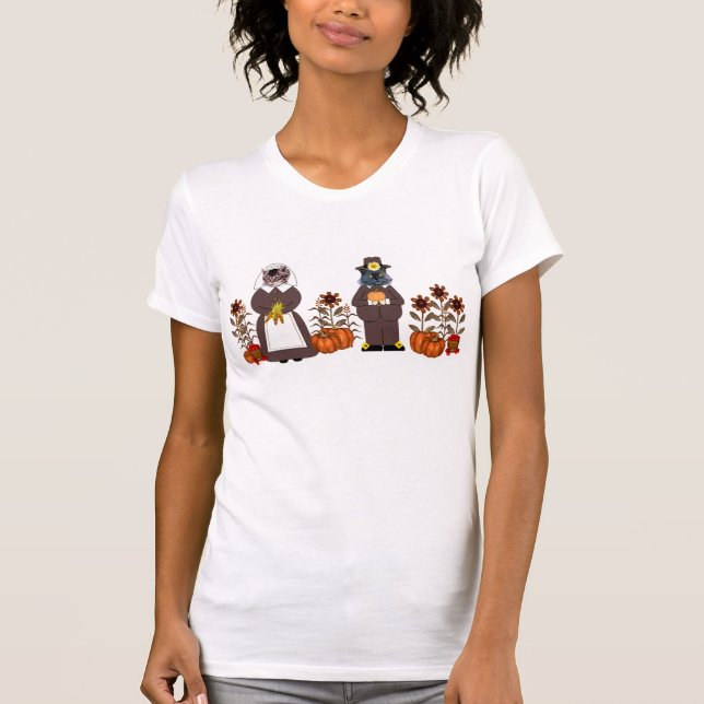 Erntedank-Katzen T-Shirt (Vorderseite)