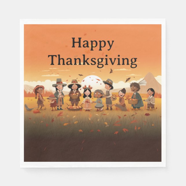 Erntedank Kids 13 Paper Napkin Serviette (Vorderseite)