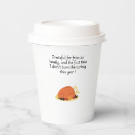 Erntedank Koch Kochen lustiges Zitat mit Truthahn Pappbecher