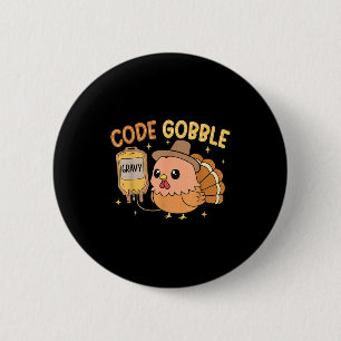 Erntedank-Krankenschwester-Code-Gackern-lustiger-T Button