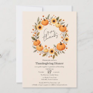 Erntedank-Kranz Thanksgiving-Einladung Save The Date