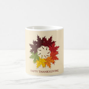 Erntedank Kreis von Blätter Kaffeetasse