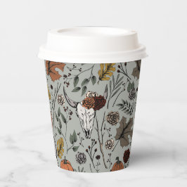 Erntedank Kuh Skull Fall Ernte Pappbecher