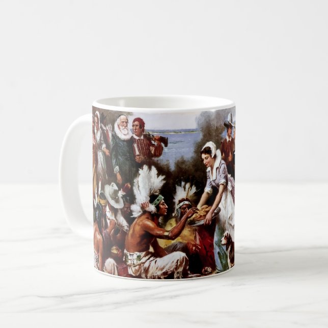 Erntedank Kunsthandwerk Tasse (Vorderseite Links)