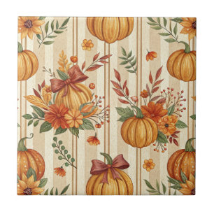 Erntedank-Kürbisernte Herbstmuster Fliese