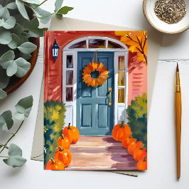 Erntedank-Kürbisse | Aquarell Herbst Postkarte
