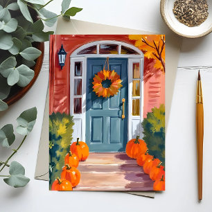 Erntedank-Kürbisse   Aquarell Herbst Postkarte