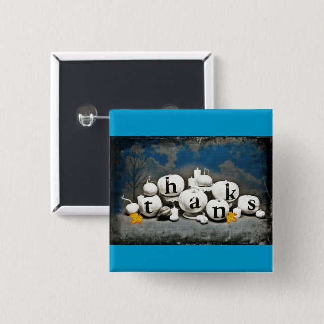 Erntedank-Kürbisse Button (Vorne & Hinten)