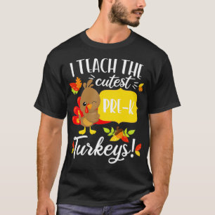 Erntedank Lehrer PreK Vorschule Niedliche Türkei T-Shirt