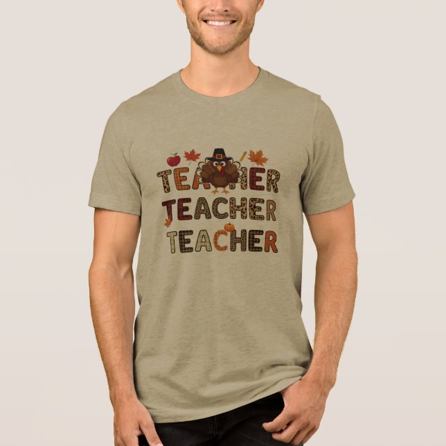 Erntedank Lehrer Tri-Blend Shirt (Vorderseite)