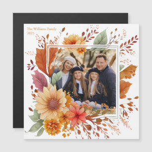 Erntedank-Magnet-Karte für Floral Family Foto Magnetkarte