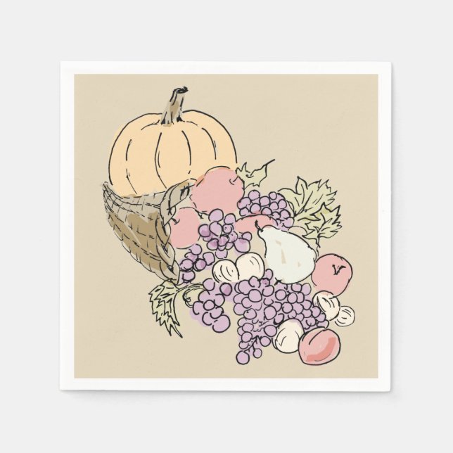 Erntedank-Malerei im Herbst Serviette (Vorderseite)