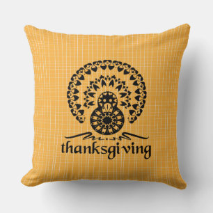 Erntedank Mandala Turkey Boho Folk Art Kissen