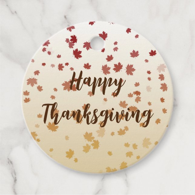 Erntedank Maple-Blätter Geschenkanhänger (Vorderseite)