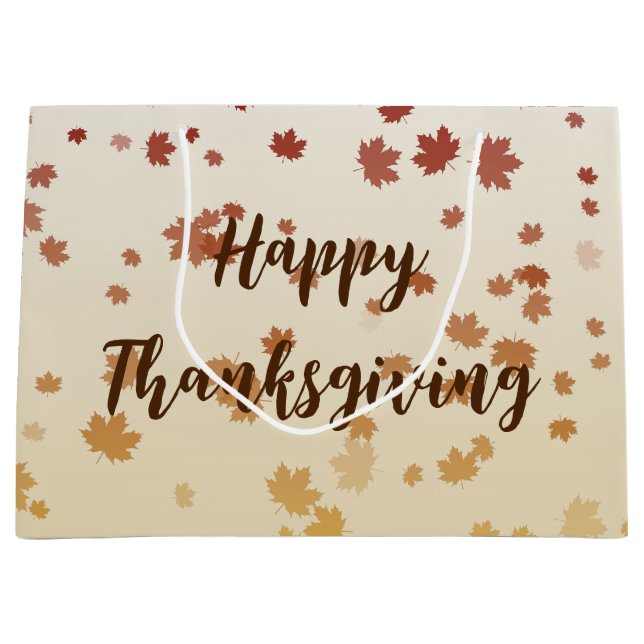 Erntedank Maple-Blätter Große Geschenktüte (Vorderseite)